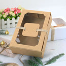 24PCS Kraft Candy Box with Clear Window Easy to Assemble Durable Gift Boxes - White