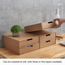 3PCS Kraft Paper Storage Box Office Desk Organizer File Document Storage Use - White