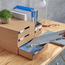 3PCS Kraft Paper Storage Box Office Desk Organizer File Document Storage Use - White