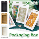 50PCS Gift Packaging Boxes Durable Clear Window for Gift Packaging Presentation - White