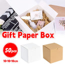 Kraft Gift Boxes 50pcs 10x10x10cm Party Favour Packaging Paper Boxes - White