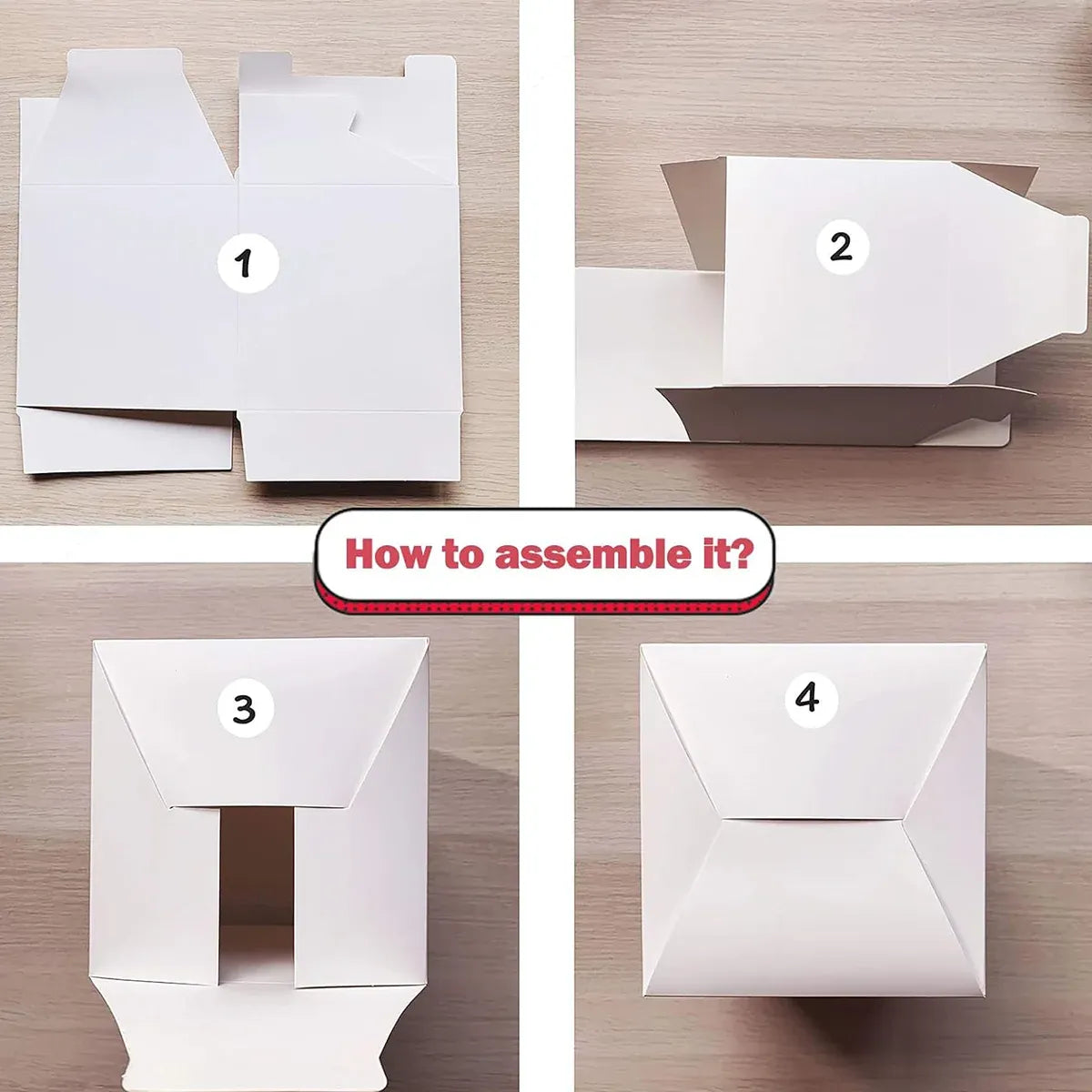 Kraft Gift Boxes 50pcs 10x10x10cm Party Favour Packaging Paper Boxes - White
