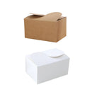 50PCS Foldable Gift Paper Boxes 15x10x8.5cm Khaki White for Party Wedding Use - White