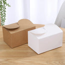50PCS Foldable Gift Paper Boxes 15x10x8.5cm Khaki White for Party Wedding Use - White