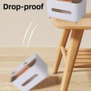 Tissue Box Dispenser Storage Box Napkin Case Remote Control Box Multi-Function - White