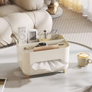 Tissue Box Dispenser Storage Box Napkin Case Remote Control Box Multi-Function - White