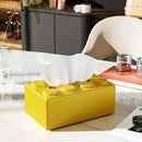 Tissue Box Cover Creative Building Block Cute Napkin Dispenser Holder Home Decor - Yellow