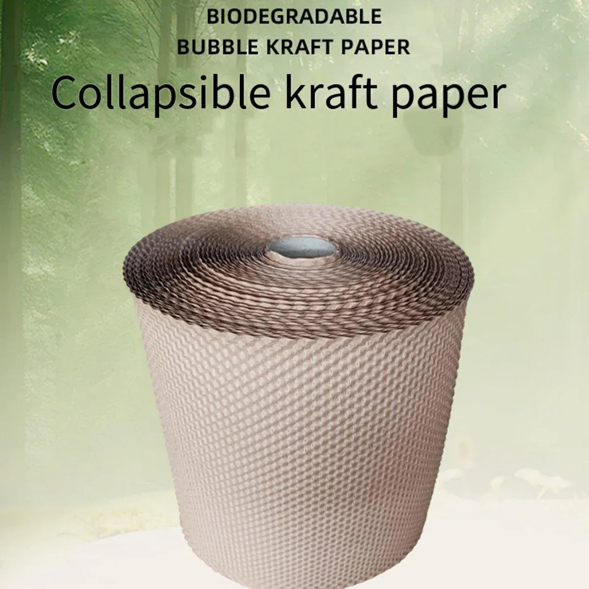 Cowhide Pressure Bubble Paper Roll Shock Absorbing Biodegradable Cushioning Wrap - 28x50m