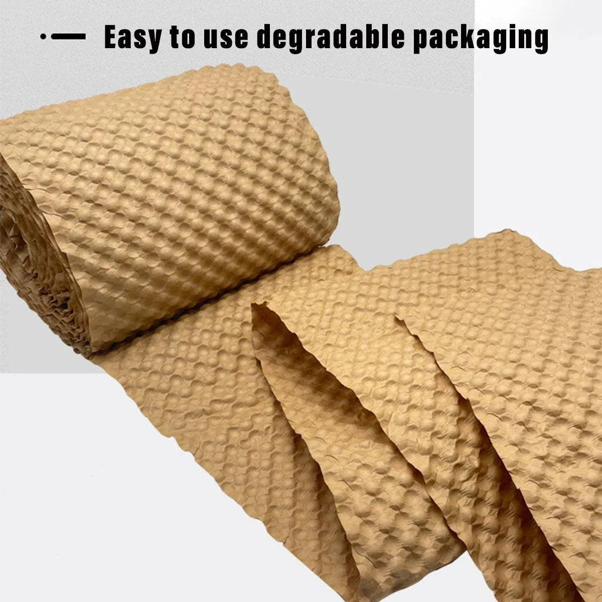 Cowhide Pressure Bubble Paper Roll Shock Absorbing Biodegradable Cushioning Wrap - 28x50m