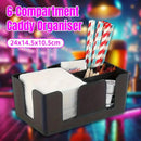 6 Compartments Multifunctional Organizer Bar Clutter Storage Organizer for Home