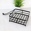 2PCS Black Wrought Iron Napkin Holder Square Tissue Rack for Home Kitchen Decor