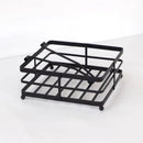 2PCS Black Wrought Iron Napkin Holder Square Tissue Rack for Home Kitchen Decor