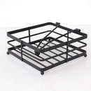 2PCS Black Wrought Iron Napkin Holder Square Tissue Rack for Home Kitchen Decor
