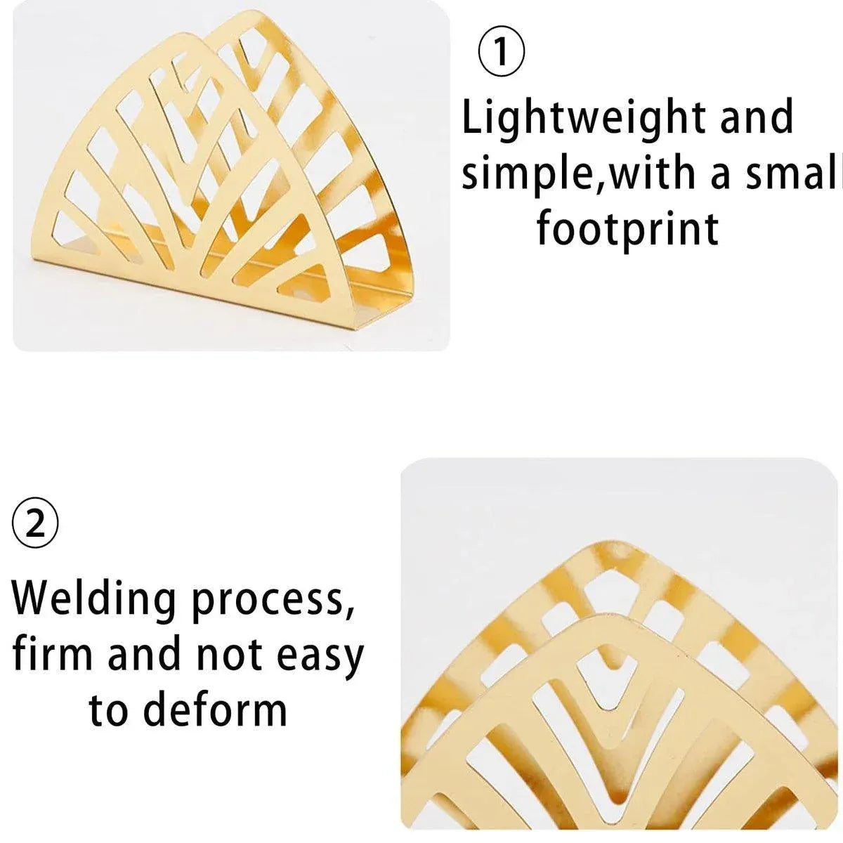 2 Nordic Hollow Napkin Holder Stainless Steel Tissue Dispenser Organiser Kitchen