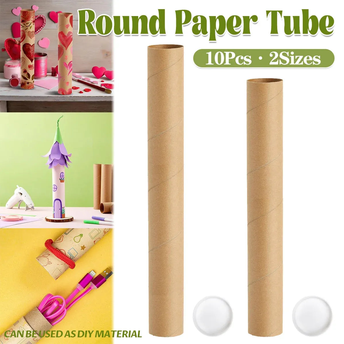 10PCS Round Kraft Paper Storage Tubes Cardboard Poster Document Shipping Tube - 70cm
