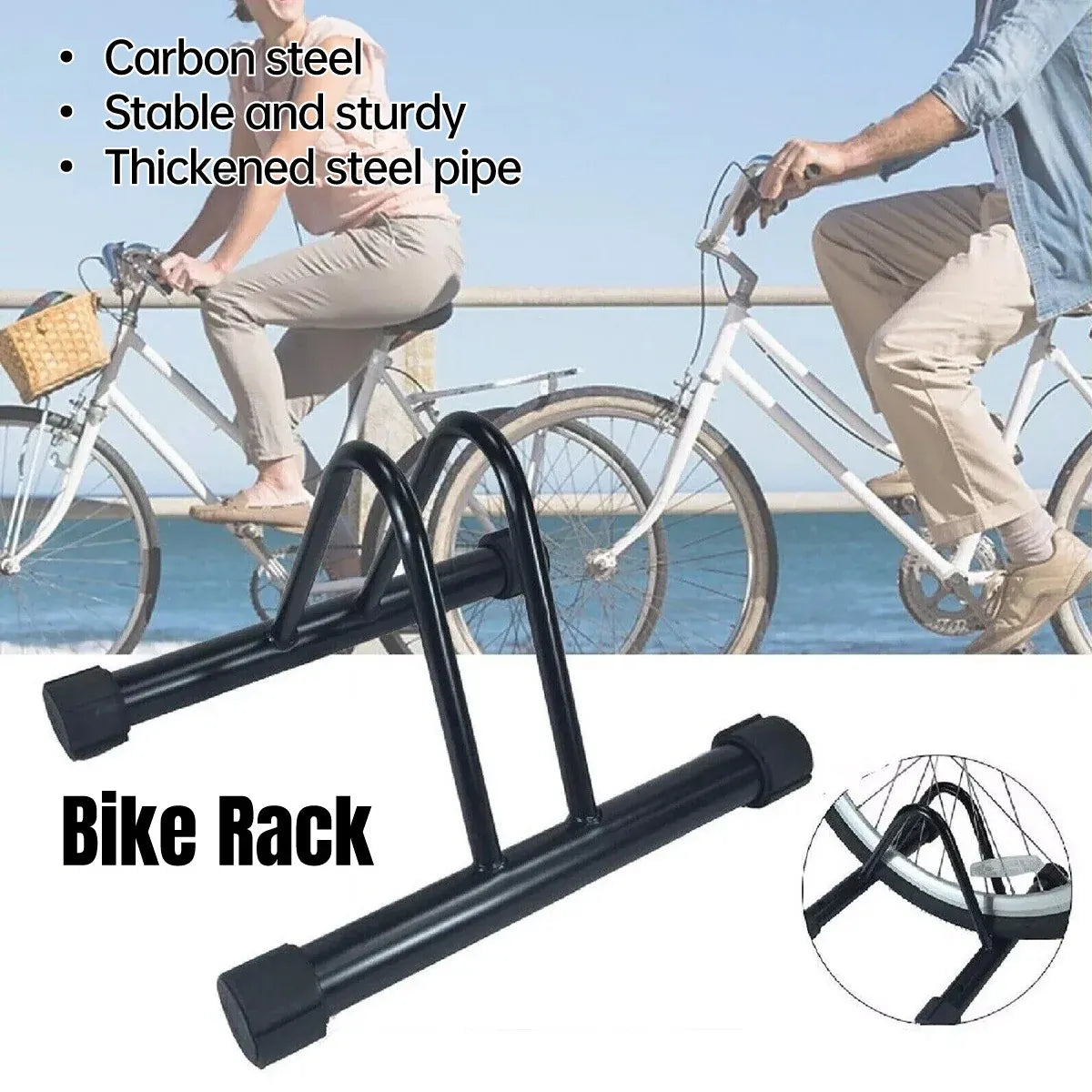 Parking Floor Bike Rack Bicycle Storage Steel Holder Portable Cycling Bike Stand
