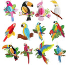 6/9/12pcs Parrot Charm Party Decoration Props Tropical Theme Decor Accessories - 12pcs