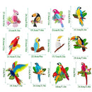 6/9/12pcs Parrot Charm Party Decoration Props Tropical Theme Decor Accessories - 12pcs