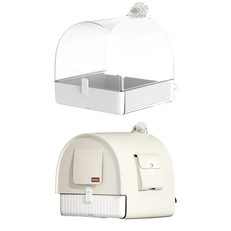 3in1 Parrot Bath Basin Bird Bathtub Cage or Accessory Pet Bird Feeder Water Bowl - Overdress