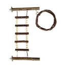 Wooden Parrot Stand Climbing Ladder Swing Toy for Birds Cage Play Accessories - Nut Washer Fixed Type
