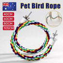 Parrot Rope Perch Colourful Bird Cage Toy Cotton Bungee Swing for Pet Birds - 105CM
