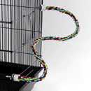 Parrot Rope Perch Colourful Bird Cage Toy Cotton Bungee Swing for Pet Birds - 105CM