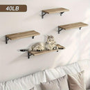 4 Wall-Mounted Wood Shelves with Black Metal Brackets