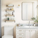 4 Wall-Mounted Wood Shelves with Black Metal Brackets