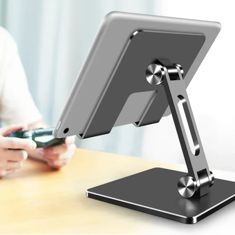 Aluminum Alloy Tablet Phone Holder Desk Stand Bracket Foldable For Ipad Pro 12.9 - Silver