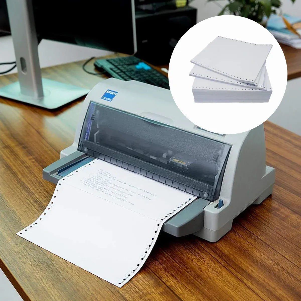 A4 Dot Matrix Printer Paper 2000 Sheets for Computer Office