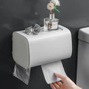 Toilet Paper Holder Waterproof Wall Mounted Roll Paper Tissue Box Shelf Bathroom