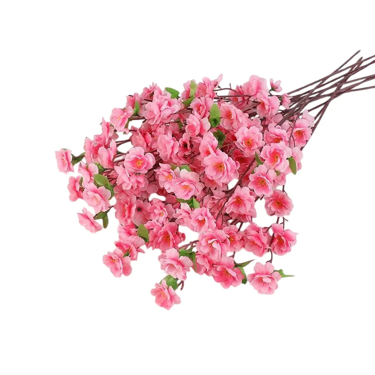 10PCS Artificial Peach Blossom Branches Realistic Pink for Wedding