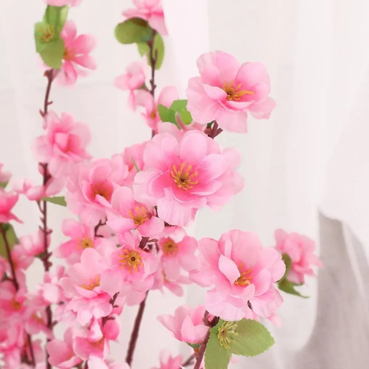 10PCS Artificial Peach Blossom Branches Realistic Pink for Wedding