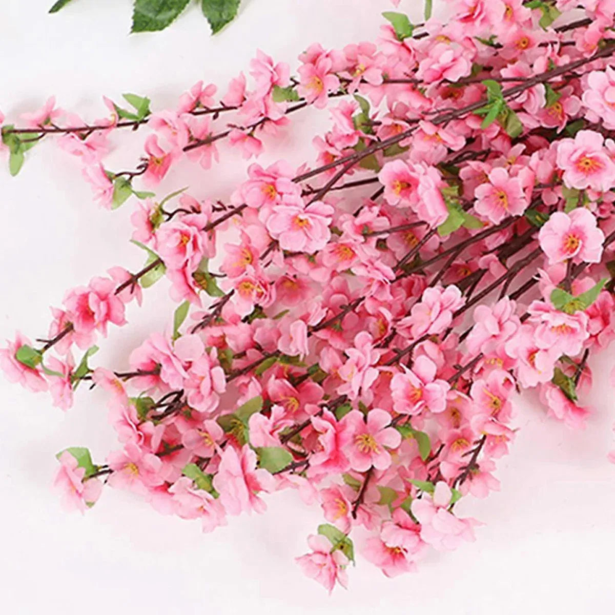 10PCS Artificial Peach Blossom Branches Realistic Pink for Wedding