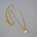 Vintage Bohemian Floral Round Pendant Necklace Women Fashion Chain Jewelry - Pearl-Rose