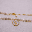 Vintage Bohemian Floral Round Pendant Necklace Women Fashion Chain Jewelry - Pearl-Tulip