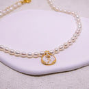 Vintage Bohemian Floral Round Pendant Necklace Women Fashion Chain Jewelry - Pearl-Tulip
