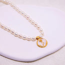 Vintage Bohemian Floral Round Pendant Necklace Women Fashion Chain Jewelry - Pearl-Tulip