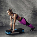 Adjustable Aerobic Step Platform Plastic Fitness Stepper for Workout Training - Green