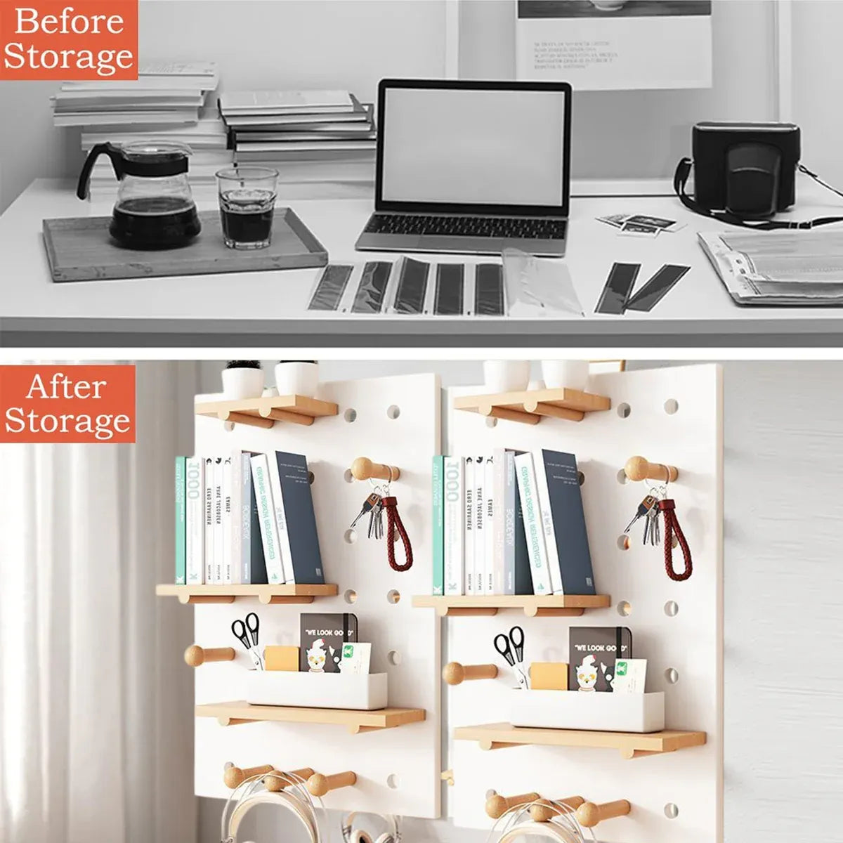 Wall Storage Shelf Panel Display Rack Cave Style Porch Shelf For Home Decoration - Square