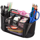 Creative Metal Desktop Pen Holder Multi-function Storage Box Organizer Rack - Blue