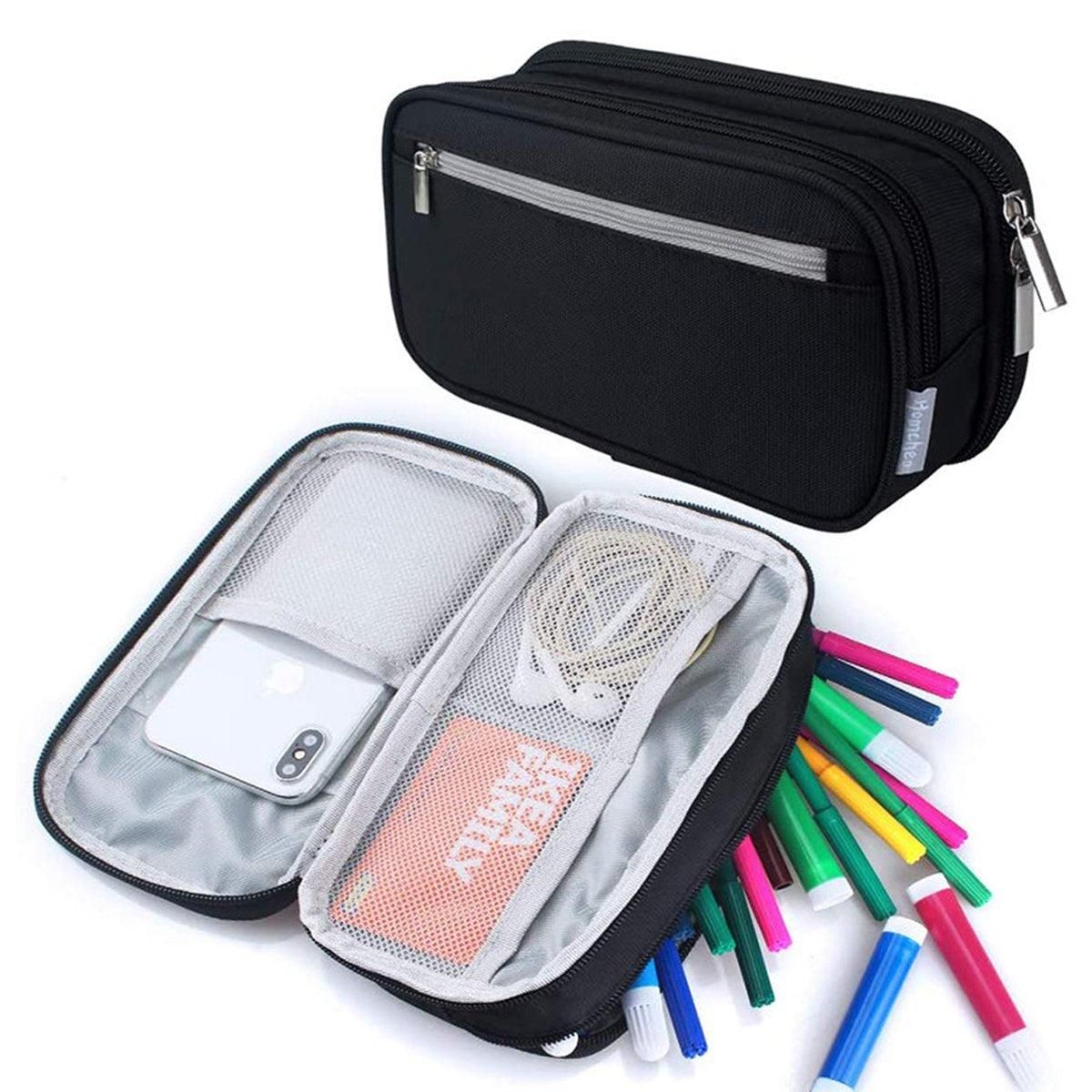 2pcs Large Capacity Multifunctional Pencil Case Storage Bag for School Office