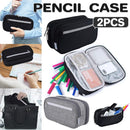 2pcs Large Capacity Multifunctional Pencil Case Storage Bag for School Office