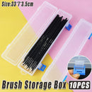 10PCS Clear Brush Storage Box for Gouache Watercolor Oil Painting Pen Holder Box