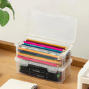Transparent Stationery Organiser Box with Lid Pencil Pen Case Holder 4pcs Set