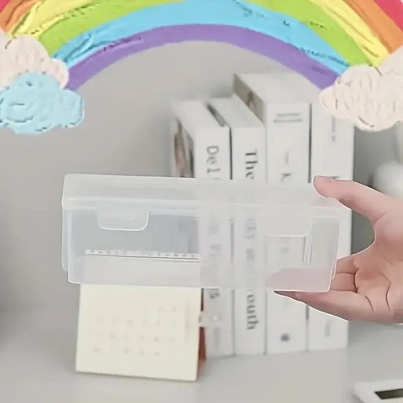 Transparent Stationery Organiser Box with Lid Pencil Pen Case Holder 4pcs Set