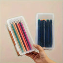 Transparent Stationery Organiser Box with Lid Pencil Pen Case Holder 4pcs Set