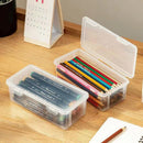 Transparent Stationery Organiser Box with Lid Pencil Pen Case Holder 4pcs Set