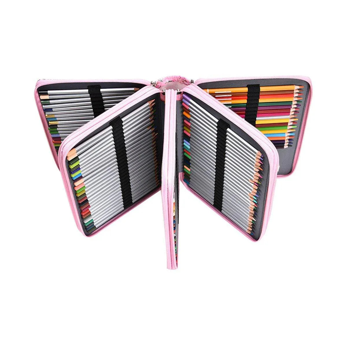 200 Slots Large Capacity Pencil Case Rose Foundation Student Stationery Bag