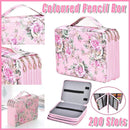 200 Slots Large Capacity Pencil Case Rose Foundation Student Stationery Bag